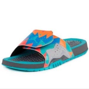 orange jordan slides